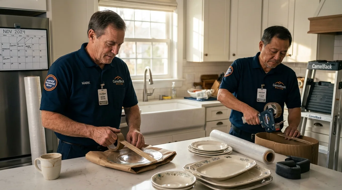 Professional crew packing kitchen dishware in Dawson, GA